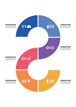 Six parts circle infographic