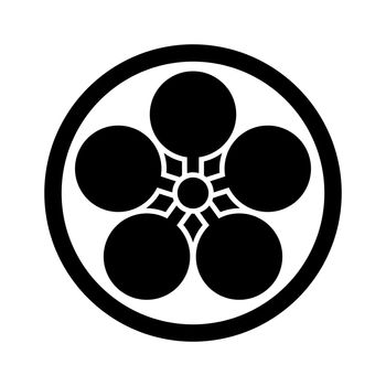 Tenrikyo icon. Black religious symbol of Tenrikyo. Vector illustration.