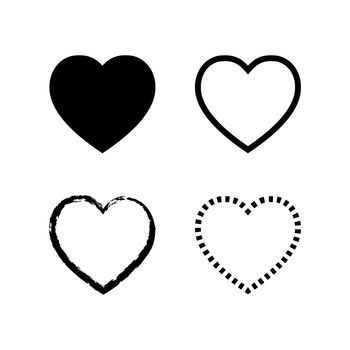 Heart icon set. Heart symbol in different styles Vector EPS 10