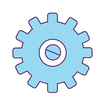 Cogwheel semi flat color vector element