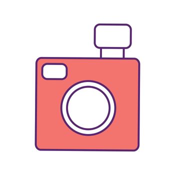 Photocamera semi flat color vector element