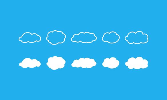 Clouds vector illustration set. Clouds in flat and linear style. Vector EPS10