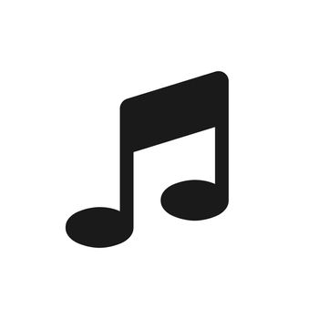 Music note icon. Black icon isolated on white background. Eighth note silhouette. Vector EPS10