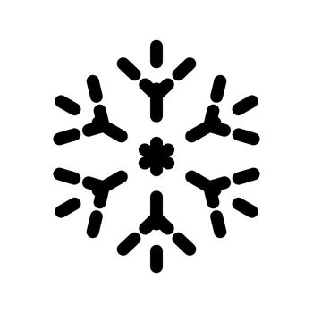 Snowflake icon. Abstract snowflake illustration. Black snowflake icon