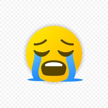 Crying emoticon vector icon isolated. Emoji Tear symbol. Vector EPS 10