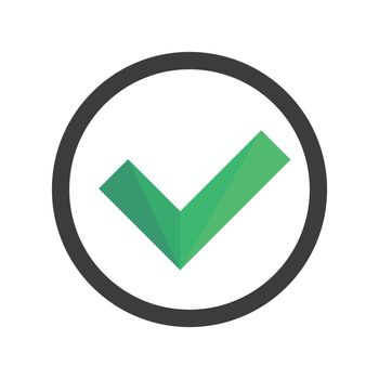 Modern checkmark icon in green. Vector.
