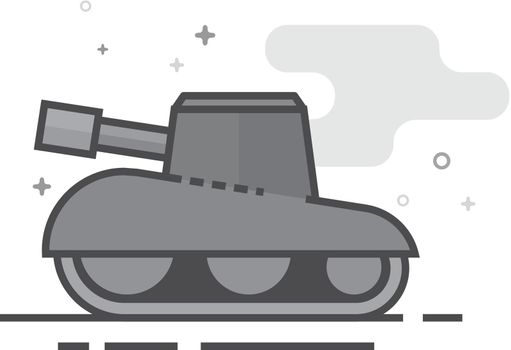 Flat Grayscale Icon - Tank