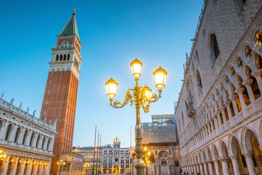 St. Mark's square in Venice during sunrise 
