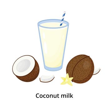 Cartoon coconut milk.