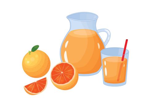 Cartoon orange juice composition.