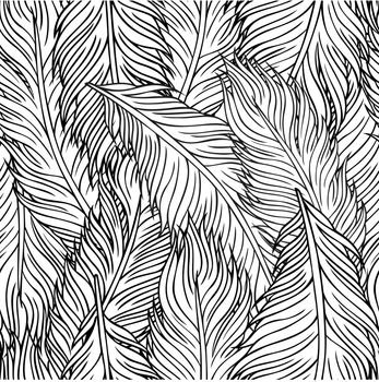 hand-drawn feathers