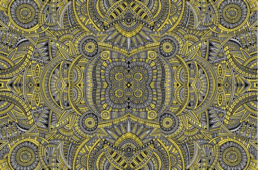 Abstract ethnic vintage yellow and grey background.