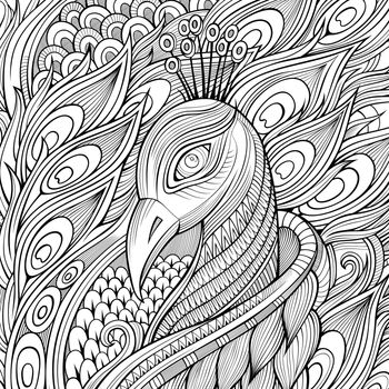 Decorative ornamental peacock background.