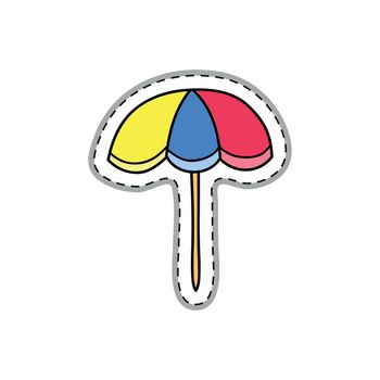 Beach parasol sticker.