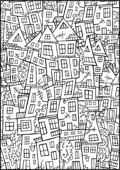 vector drawing contour town background