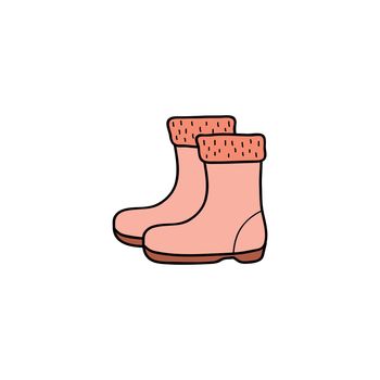 Doodle colored warm boots.
