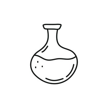 Doodle outline flask icon.