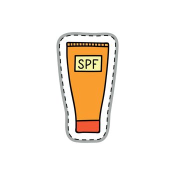 Spf cream tube sticker.