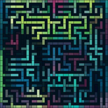 Colorful vector grunge labyrinth
