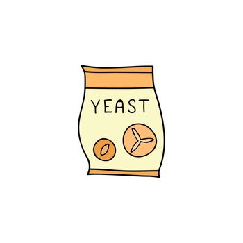 Doodle colored yeast in pack.