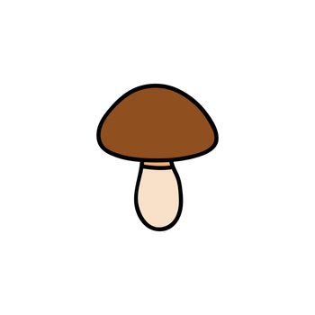 Doodle colored mushroom icon.