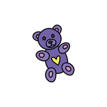 Doodle violet teddy bear toy.