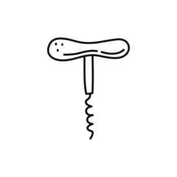 Doodle outline corkscrew icon.