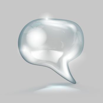 3d Shiny Glass Talking Cloud Ballon Template