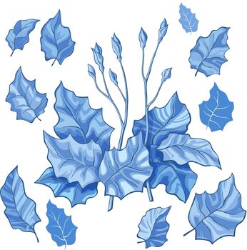 Blue stylized leaf