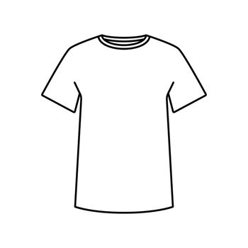 T-shirt icon. Blank t-shirt template. Black vector illustration.