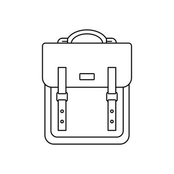 Backpack icon. Vector illustration. Linear backpack icon.