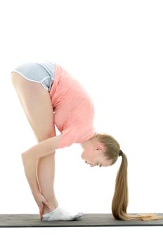 modern fitness woman doing stretching exercise muscle