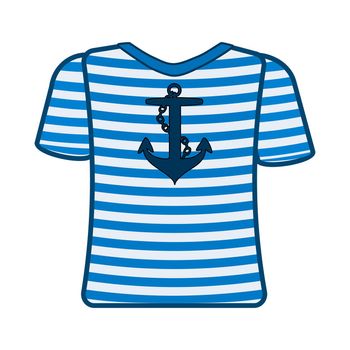 Striped sailor t-shirt isolated on white background.