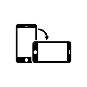 Rotate smartphone icon. Mobile screen rotation. Horisontal or vertical rotation. Vector EPS 10