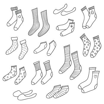 Set of different doodle socks.