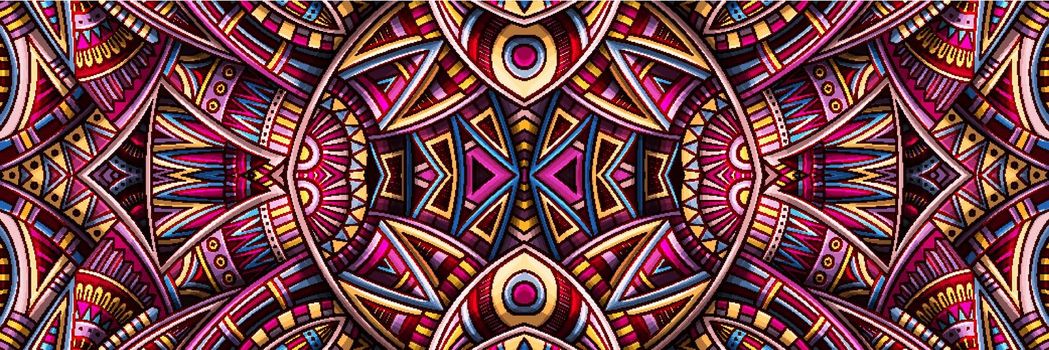Abstract ethnic rug ornamental seamless pattern. Vector vintage background.