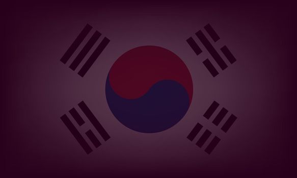 South Korea flag dark background. South Korea national flag Vector illustration EPS 10