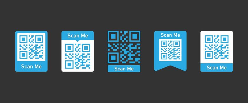 QR code set scan for smartphone. Inscription scan me with smartphone icons. Qr code for payment. Inscription scan me with smartphone icon. Vector EPS 10