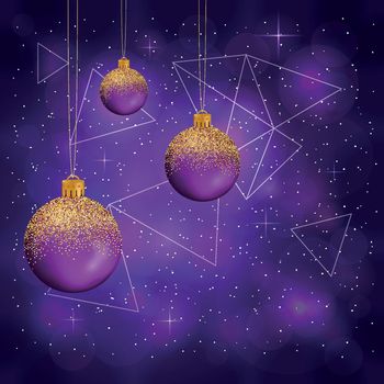 Cosmic background with Christmas balls.