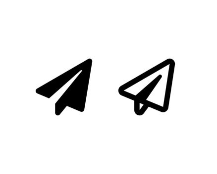 Paper plane vector icon. Message paper plane symbols in two styles isolated. Vector illustration EPS 10