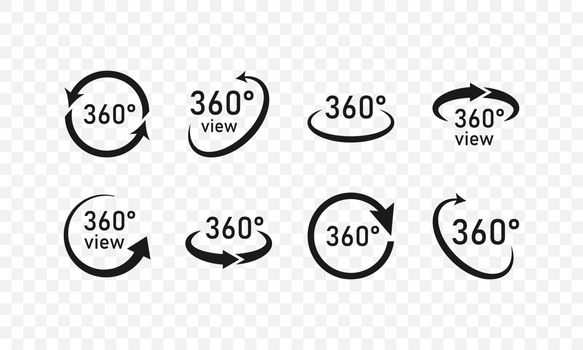 360 Degree View Related vector icon set. Vector EPS 10