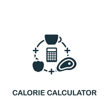 Calorie Calculator icon. Monochrome simple Healthy Lifestyle icon for templates, web design and infographics
