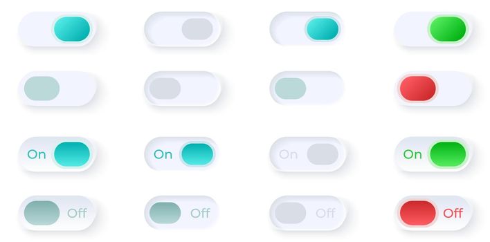 Flip buttons UI elements kit