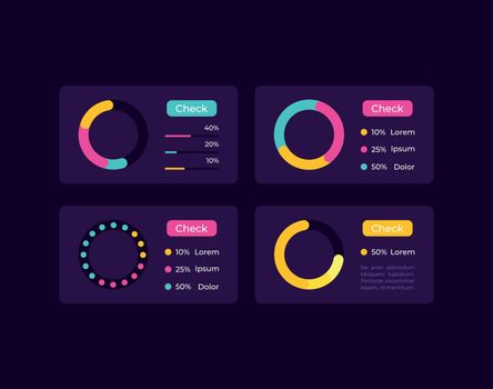 Pie charts UI elements kit