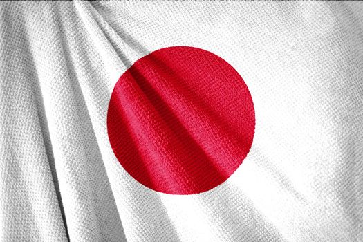 Japan flag on towel surface illustration 