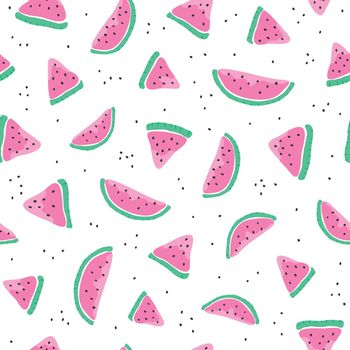 Seamless pattern with watermelon slices.