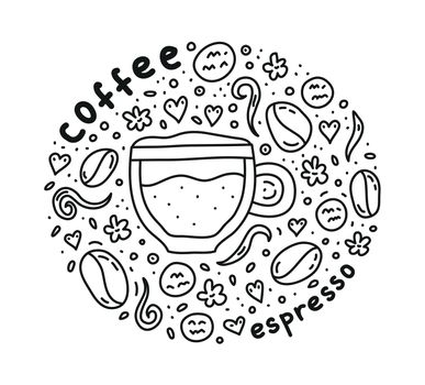 Poster with espresso coffee.