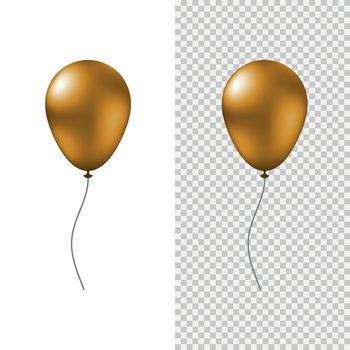 Glossy golden helium balloon.
