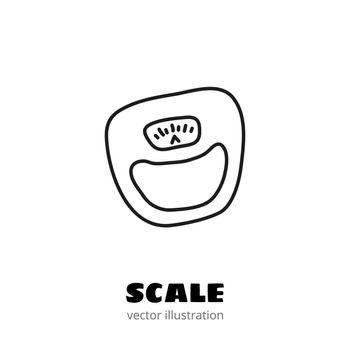 Doodle weight scale icon.
