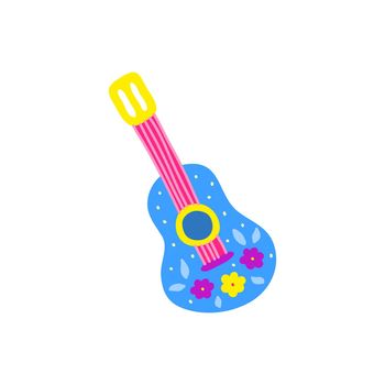 Doodle colorful classic guitar.